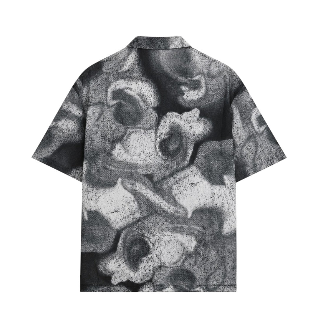 Isabella's Vintage Decor Men's Black Abstract Camp Collar Shirt