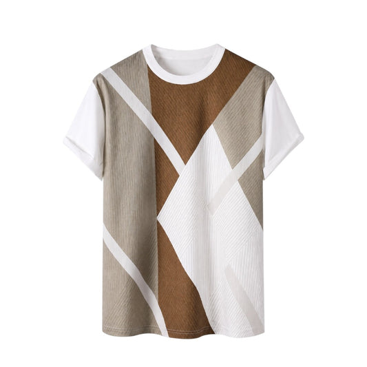 Isabella's Vintage Decor Men's Color Block Crew Neck T-Shirt